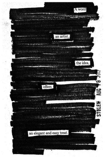 Elegant and Easy - blackout poem by Jodi Hersh
