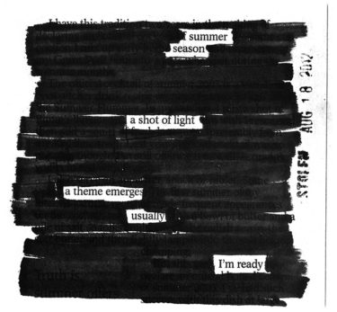 Usually I'm Ready - blackout poem by Jodi Hersh