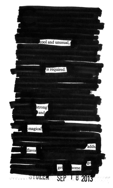 Cool and Unusual - blackout poem by Jodi Hersh