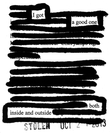 Good One blackout poem