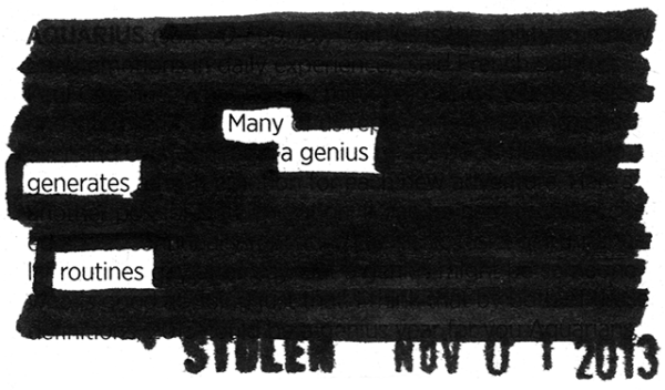 Genius - blackout poem