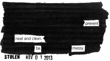 Be Messy - blackout poem by Jodi Hersh