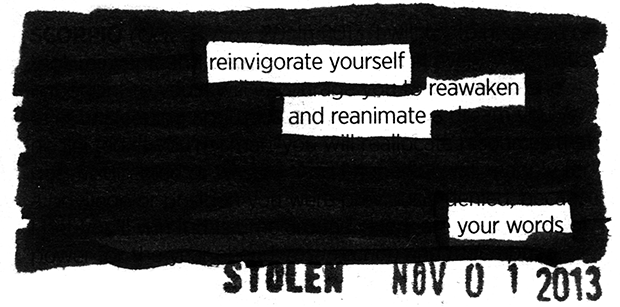 Reinvigorate - blackout poem by Jodi Hersh
