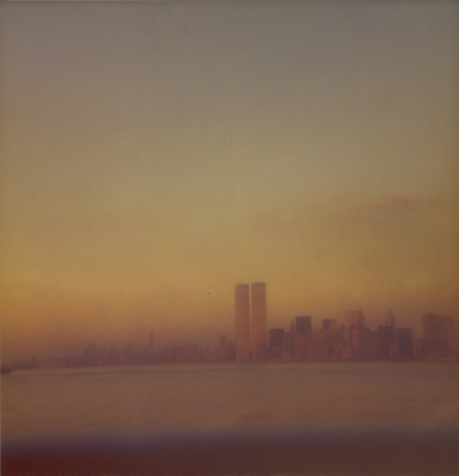 New York City skyline with World Trade Center twin towers