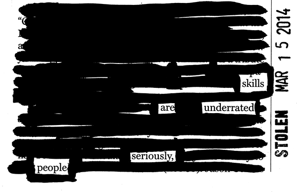 Skills are Overrated - blackout poem