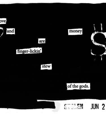 Love and Money - blackout poem